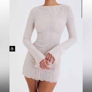 MISTRESS ROCKS Cream Lace Mini Dress